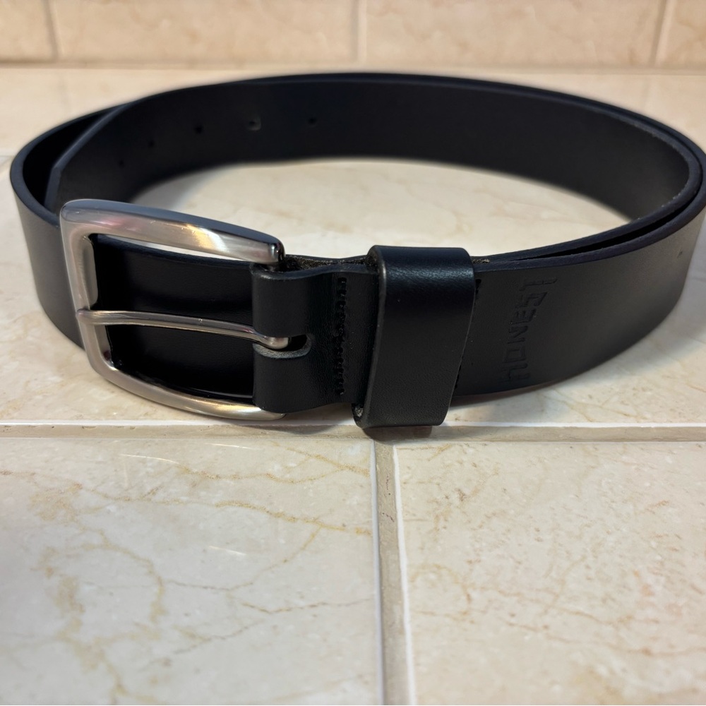 Honest By Brighton Black Casual Leather Belt Made In USA Men’s Size 42